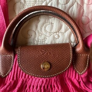 Brown and Pink Women's Handbag